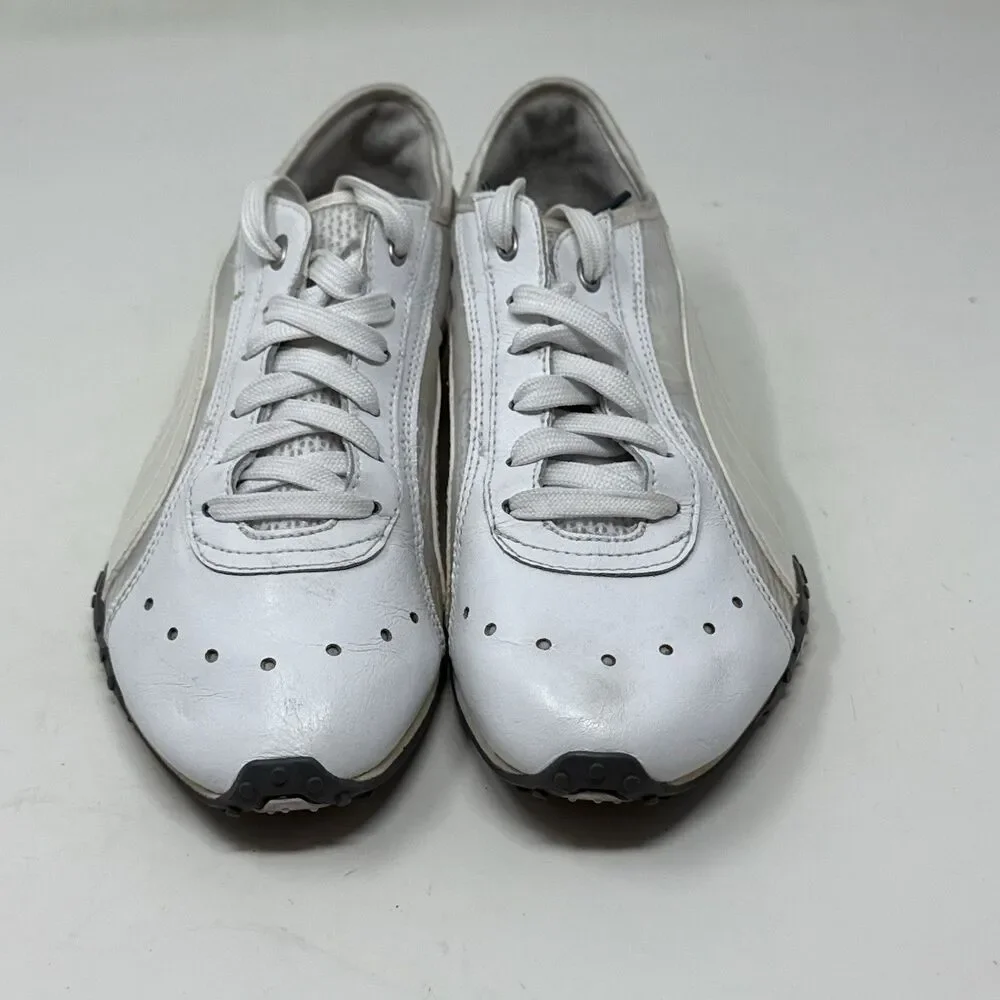 Puma Lillea Shoes Womens 8 White Leather Mesh Lightweight Casual Retro Sneakers